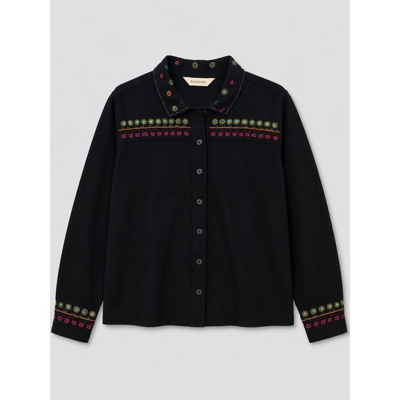 Bechamel Tops - Bechamel Women's Cotton Embroidered Sequin Floral Button Down Cardigan‎ L VTG